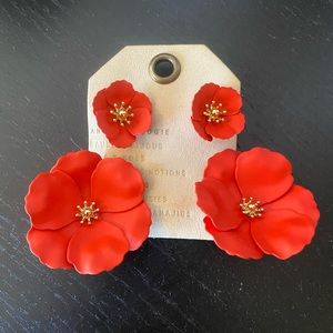 Anthropologie Wild Poppy Earrings